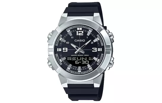 CASIO Мужские молодежные черные часы AMW-870-1A