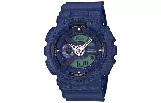 CASIO Мужские синие часы GA-110HT-2A с двойным жидкокристаллическим/аналоговым дисплеем