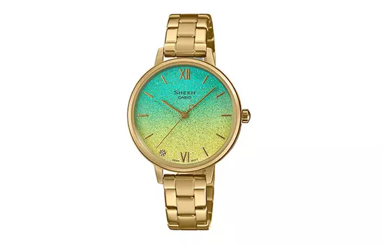 CASIO Женские желтые часы SHEEN