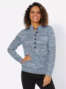Casual Looks Вязаный джемпер "Пуловер", цвет Rauchblau-Ecru-Meliert