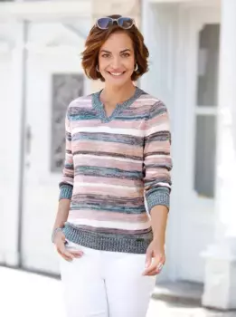 Casual Looks Вязаный джемпер "Пуловер", цвет Taubenblau-Puder-Meliert