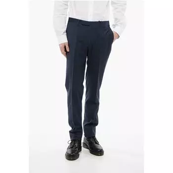 CC COLLECTION Брюки из натуральной шерсти с узором в клетку Corneliani, Blue