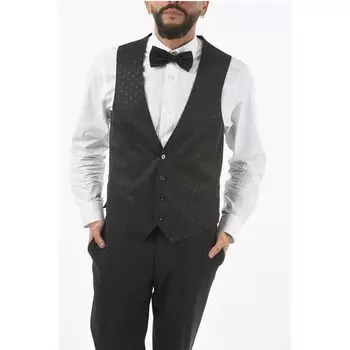 CC COLLECTION Жилет CERIM RESET на 4 пуговицах с блестками Corneliani, Black