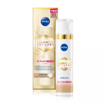 CC крем для лица с spf30 02 средний, 40 мл Nivea Cellular luminous, цвет 02 medium