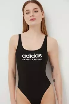 Цельный купальник adidas, черный