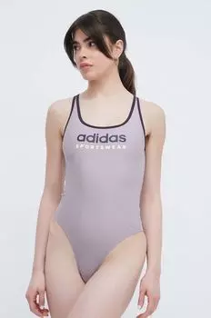 Цельный купальник adidas, фиолетовый