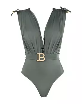 Цельный купальник Balmain, зеленый