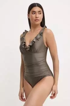 Цельный купальник Dkny, зеленый