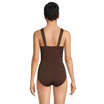 Цельный купальник Petite Lands' End Grecian Slendersuit с контролем живота Lands' End, черный