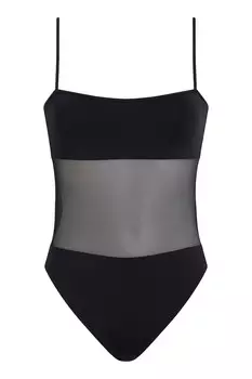 Цельный купальник с сеткой Calvin Klein, черный