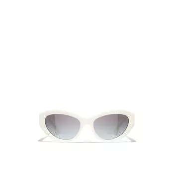Ch5513 солнцезащитные очки из ацетата в оправе «кошачий глаз» Chanel, белый