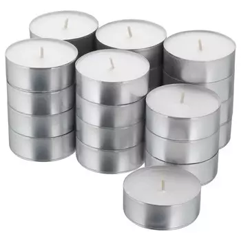 Чайная свеча Maxi, без запаха ,белый, GLIMMA IKEA