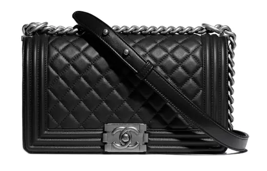 CHANEL Сумка Leboy из телячьей кожи, через плечо, средняя, унисекс, черная