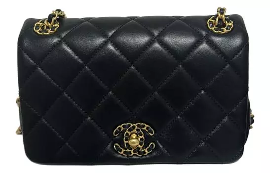 CHANEL Сумки через плечо из овчины, мини, женские, черные