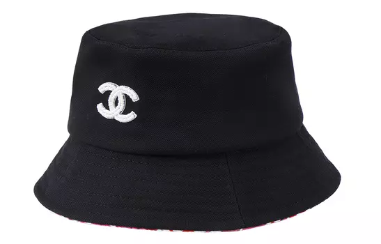 CHANEL Женская хлопковая панама черного цвета
