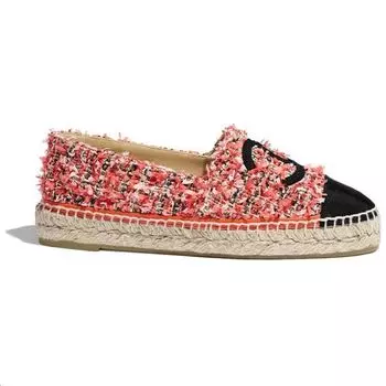 Женские эспадрильи Chanel, коралловый/черный