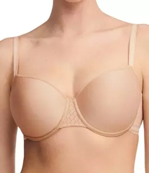 Chantelle Lucie Кружевной бюстгальтер Comfort Demi с эффектом памяти, бежевый