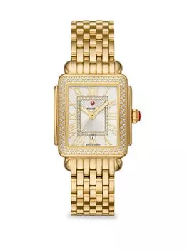 Часы-браслет Deco Madison Mid из 18-каратного золота с бриллиантами Michele, золотой