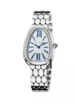 Часы-браслет Serpenti Seduttori из белого золота 18 карат с бриллиантами BVLGARI, белый