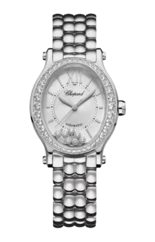 Часы Chopard Happy sport automatico из стали с бриллиантами 19 х 31 мм