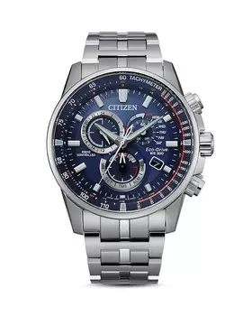 Часы Citizen Eco-Drive PCAT, 43 мм, серебряный
