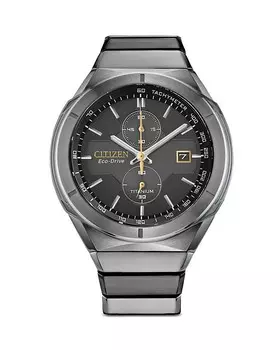 Часы Citizen Eco-Drive Super Titanium Armor, 44 мм, черный