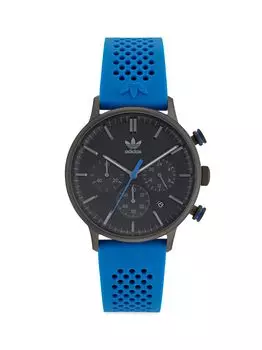 Часы Code 1 Chronograph с силиконовым ремешком adidas, синий