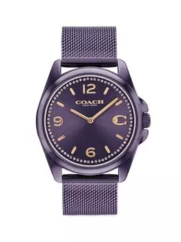 Часы Greyson 36MM с сетчатым браслетом COACH, фиолетовый