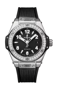 Часы Hublot Big bang one click из стали с бриллиантами 33 мм