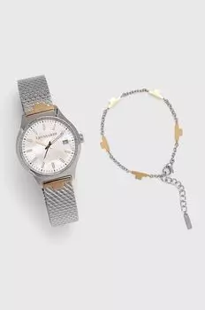 Часы и браслет Trussardi, серебряный