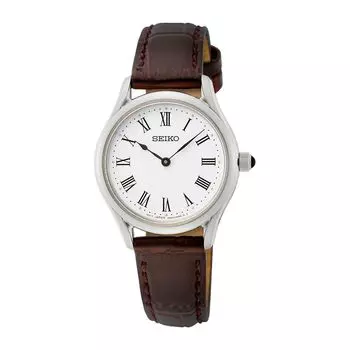 Часы из коричневой кожи Seiko