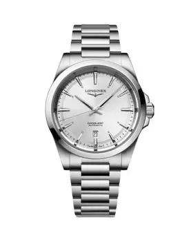 Часы Longines Conquest, 41 мм, серебряный