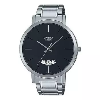 Часы Men's CASIO Dress Series Casual Calendar Watch Mens Black Analog, черный