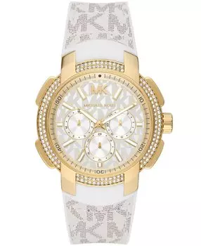 Часы наручные Michael Kors Oversized Sydney Pav Gold-Tone and Logo, кремовый