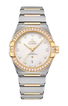Часы Omega Constellation coaxial master chronometer из стали и желтого золота 39 мм