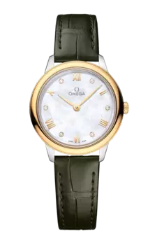 Часы Omega De ville prestige quartz с желтым золотом 27,5 мм
