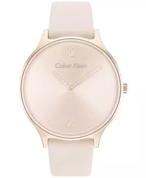 Часы с румяным кожаным ремешком 38 мм Calvin Klein