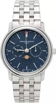 Часы с серебряным классическим индексом и таймером для бизнеса Frederique Constant