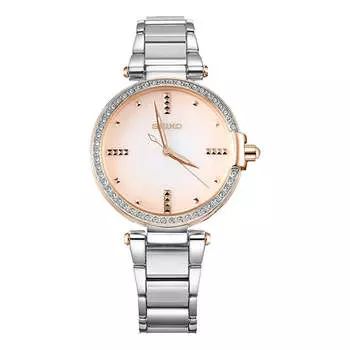 Часы SEIKO crystal Quartz Watch, розовый