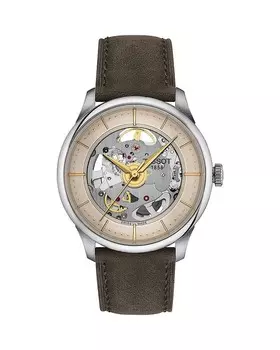 Часы Tissot Chemin des Tourelles Powermatic 80 Skeleton, 39 мм, серый