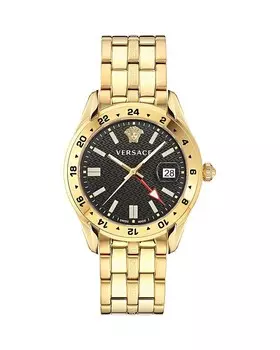 Часы Versace Greca Time GMT, 41 мм, черный