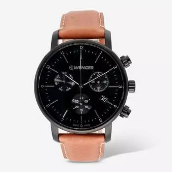 Часы Wenger Swiss Army мужские 01.1743.115 Urban Classic Chronograph с черным циферблатом 44 мм