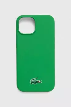 Чехол для телефона iPhone 15 6.1 Lacoste, зеленый