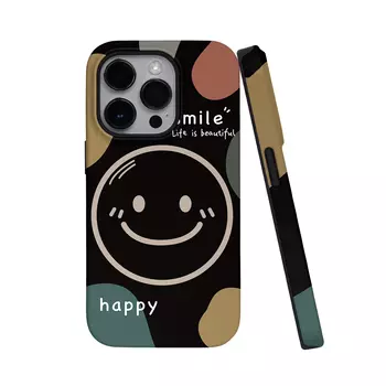 Чехол для телефона Keshami, Happy smiley face on black background 2-in-1 anti-falling shell