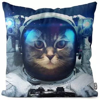 Чехол на подушку VOID Cat Astronaut, полиэстер, водонепроницаемая подушка для улицы и дома. Размер: 60 x 60 см.