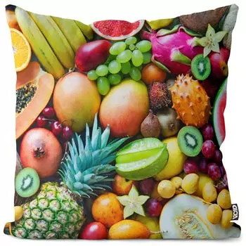 Чехол на подушку VOID Fruit Summer Fruits, полиэстер, водонепроницаемая подушка для улицы и дома. Размер: 80 x 80 см.
