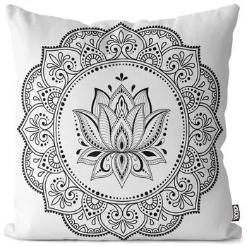 Чехол на подушку VOID Mandala Lotus Blossom, полиэстер, водонепроницаемая подушка для улицы и дома. Размер: 60 x 60 см.