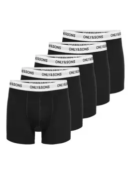 Чемодан ONLY & SONS "ONSFITZ SOLID BLACK TRUNK 5-PACK NOOS" (упаковка, 5 шт.), цвет Black, White Waist