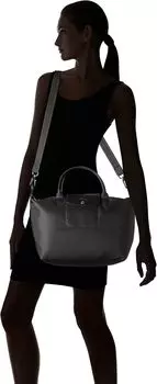 Черная большая сумка с верхней ручкой Longchamp Le Pliage Neo