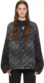 Черная джинсовая куртка с логотипом Balenciaga